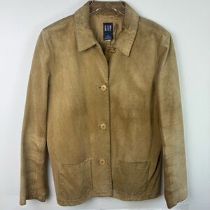 GAP Vintage Camel Suede Car Coat